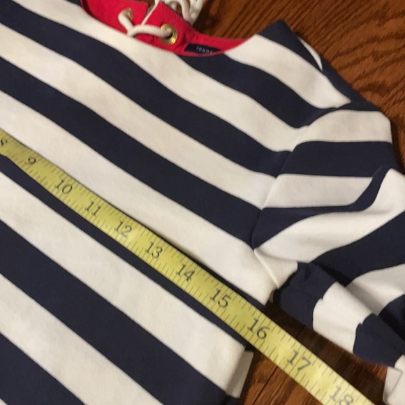 NWOT TOMMY HILFIGER women’s NAUTICAL long sleeve top. Back tie up and pleat. - Picture 10 of 11